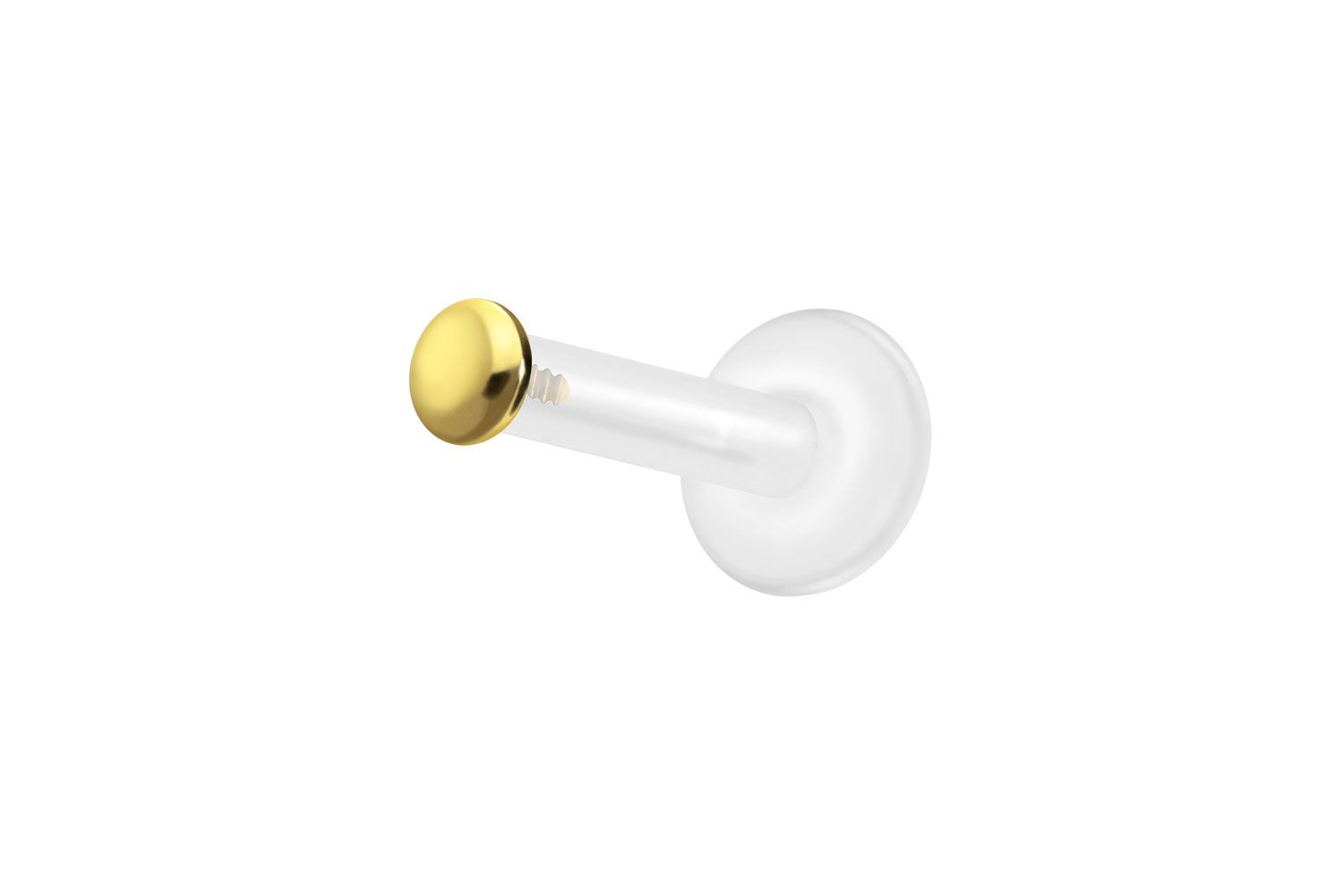 PTFE Labret Piercing mit Innengewinde + Titan-Aufsatz FLACH